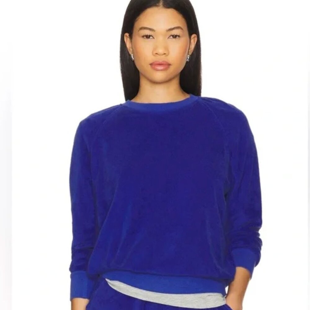 PERFECTWHITETEE SAYLOR TERRY SWEATSHIRT IN VIOLET BLUE  NWT